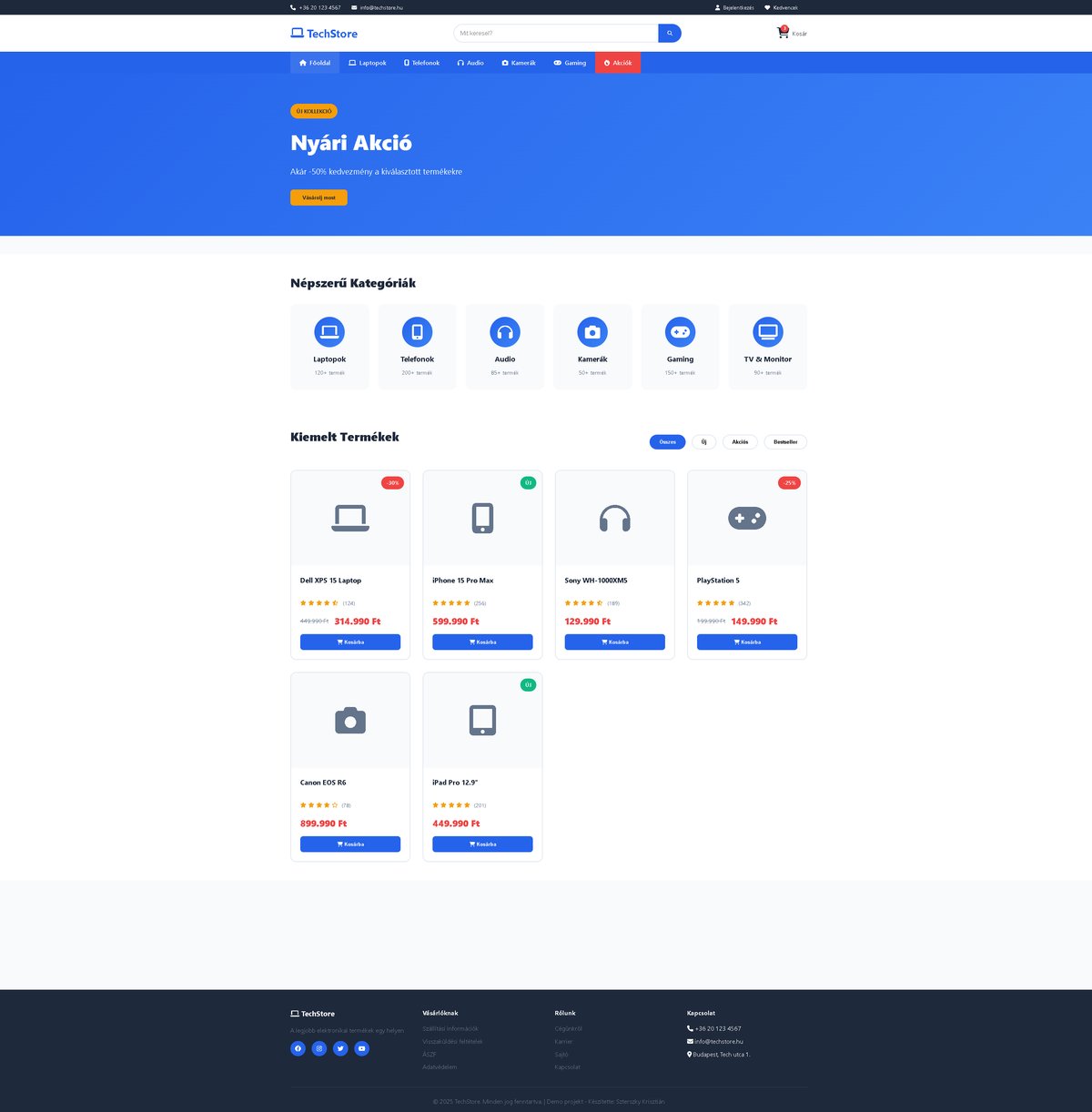 TechStore E-commerce Webshop